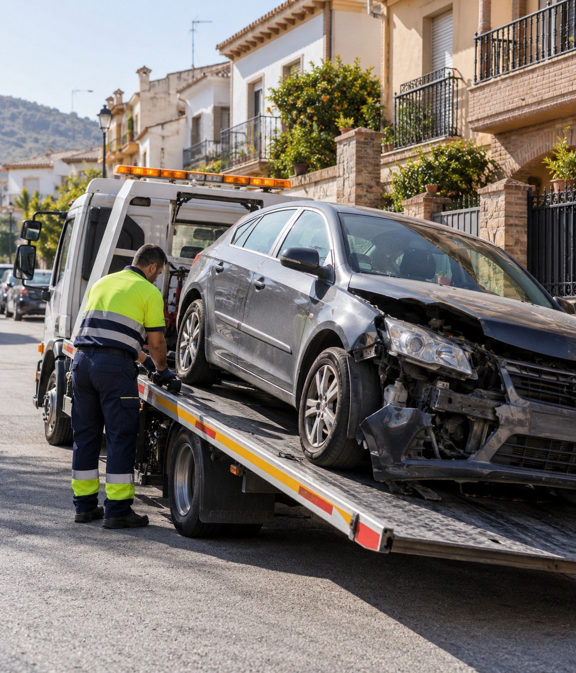 Recogida de coche averiado mediante grúa